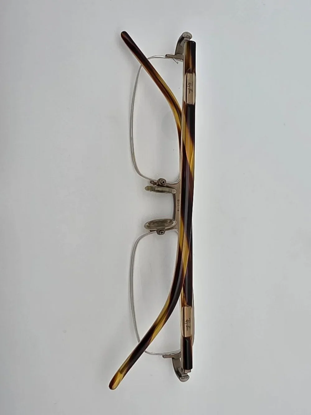 Ray-Ban RB8612 1065 Gold Sand Titanium Semi Rimless Eyeglasses Frame w Case 50mm